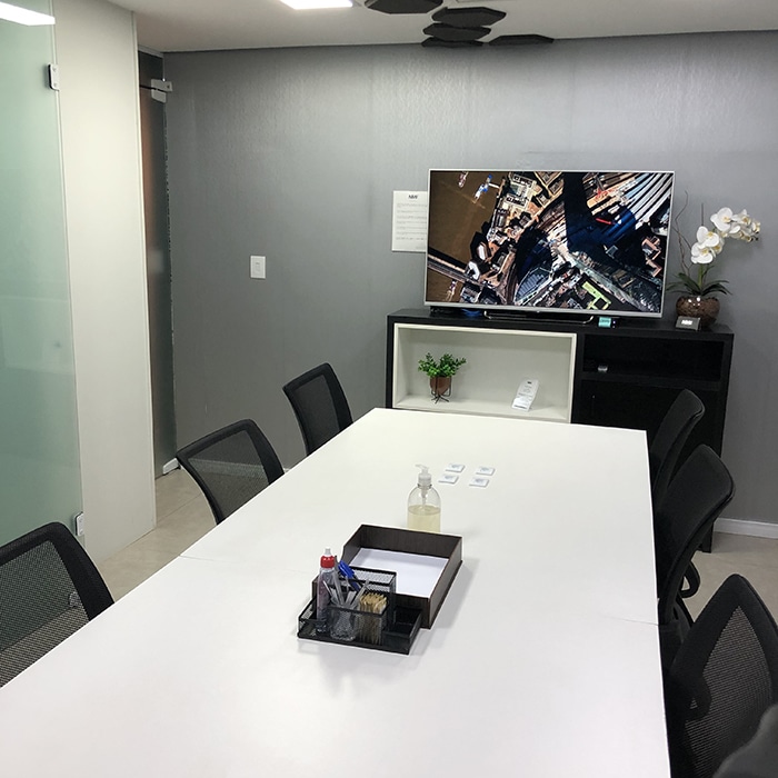 Sala de reuniões em coworking